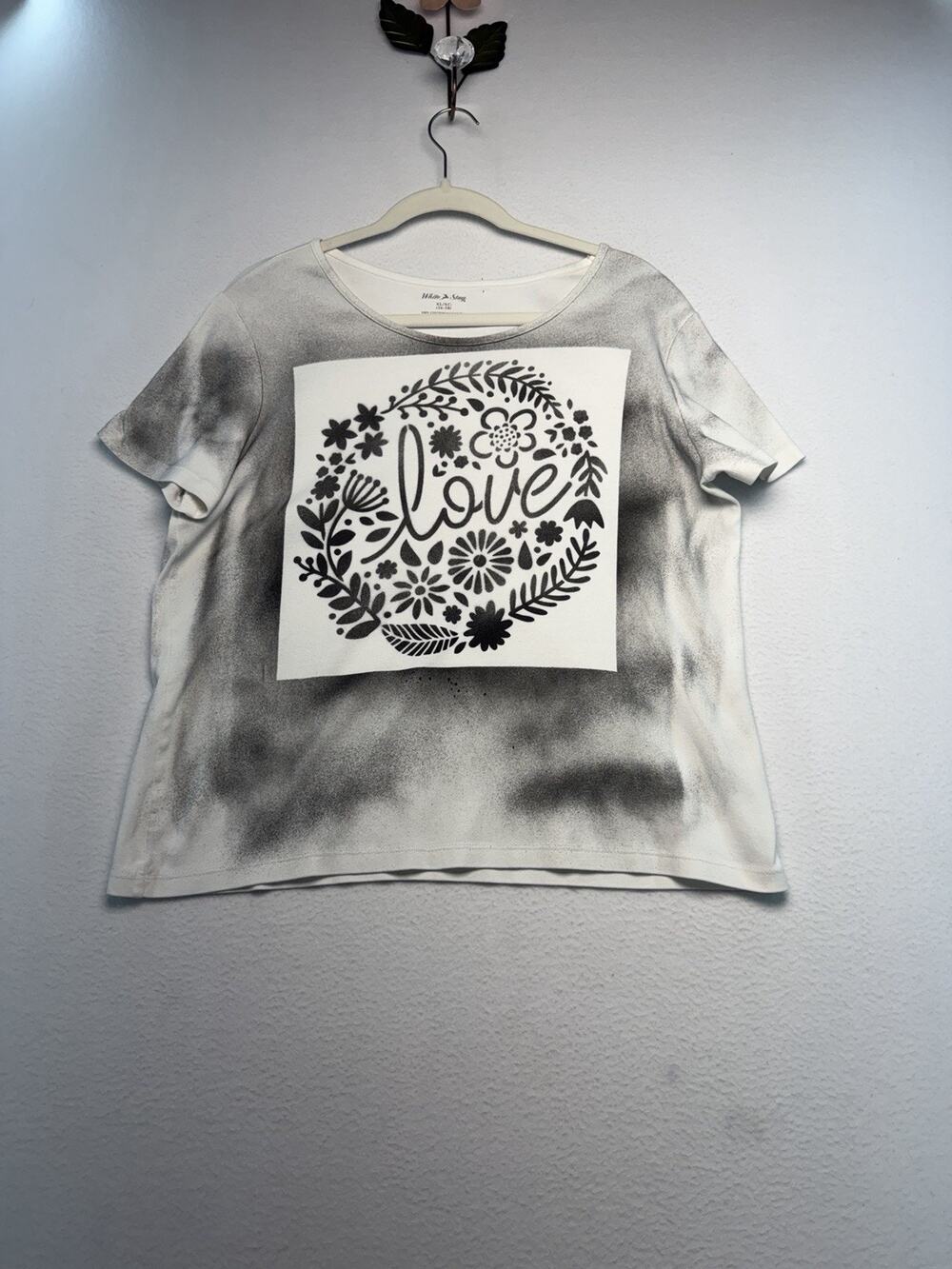 White Stag Custom Upcycled Cotton XL Shirt One Of Kind Grunge Women Artsy Casual